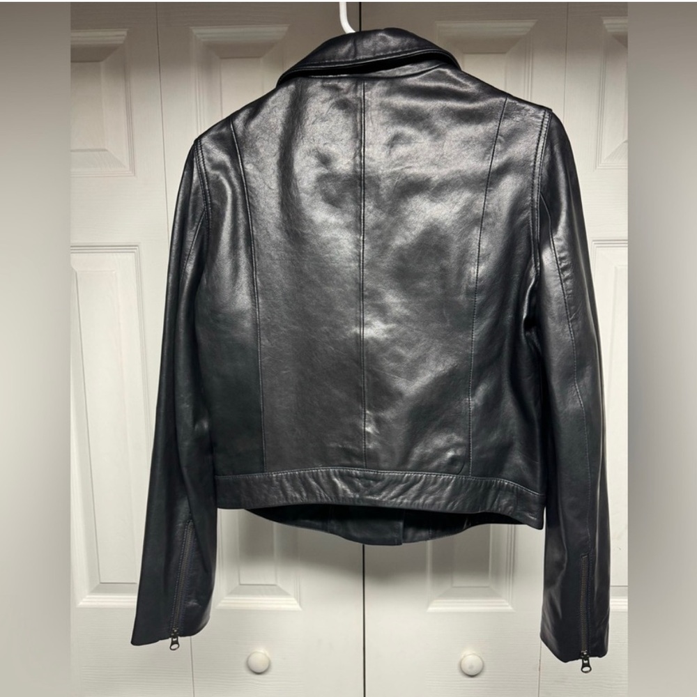 Women’s Able Maha Black Leather Jacket, Black, Medium